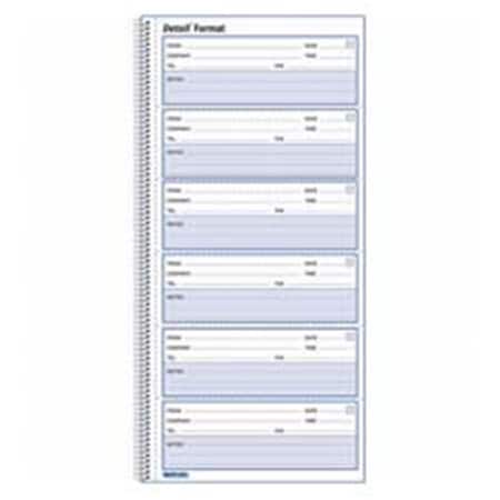 Rediform Detailed Voice Mail Log Book- 10-.63in.x5-.63in.- White RED51113